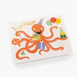 A whimsical Rifle Paper Co. Octopus birthday card featuring a festive marine friend juggling party treats, available at Be Charmed.