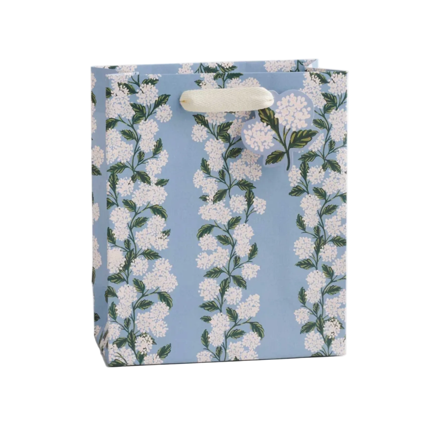 Floral-patterned gift bag on a white background. Available at Be Charmed