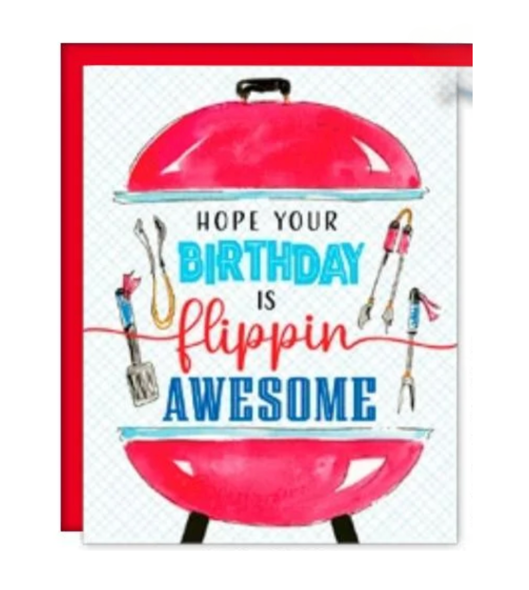 Rosanne Beck - Birthday Card - Flipping Awesome Grill