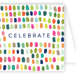 Rosanne Beck Celebrate Handpainted Dots Enclosure Card featuring vibrant hand-painted dots in celebratory colors, available at Be Charmed