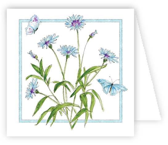 Rosanne Beck Handpainted Blue Cornflower Enclosure Card featuring a delicate hand-painted blue cornflower design, available at Be Charmed