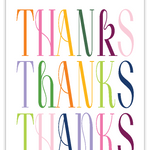 Rosanne Beck handpainted thank you card with elegant “Thanks” lettering—perfect for showing gratitude, available now at Be Charmed.