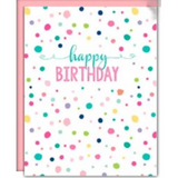 Bright and colorful Rosanne Beck Happy Birthday Fun Dots greeting card featuring festive dot design, available at Be Charmed.