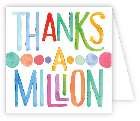 Rosanne Beck Thanks A Million Enclosure Card featuring elegant script on premium cardstock, available at Be Charmed