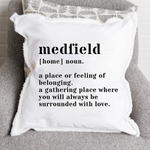 Rustic Marlin 20x20 Pillow featuring Medfield definition. Perfect hometown décor or thoughtful local gift. Available at Be Charmed