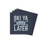 Rustic Marlin Ski Ya Later wooden coaster with ski-themed design, available at Be Charmed.
