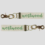 Rustic Marlin Keychain featuring Westwood. Perfect hometown accessory or souvenir gift. Available at Be Charmed