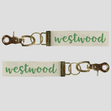 Rustic Marlin Keychain featuring Westwood. Perfect hometown accessory or souvenir gift. Available at Be Charmed