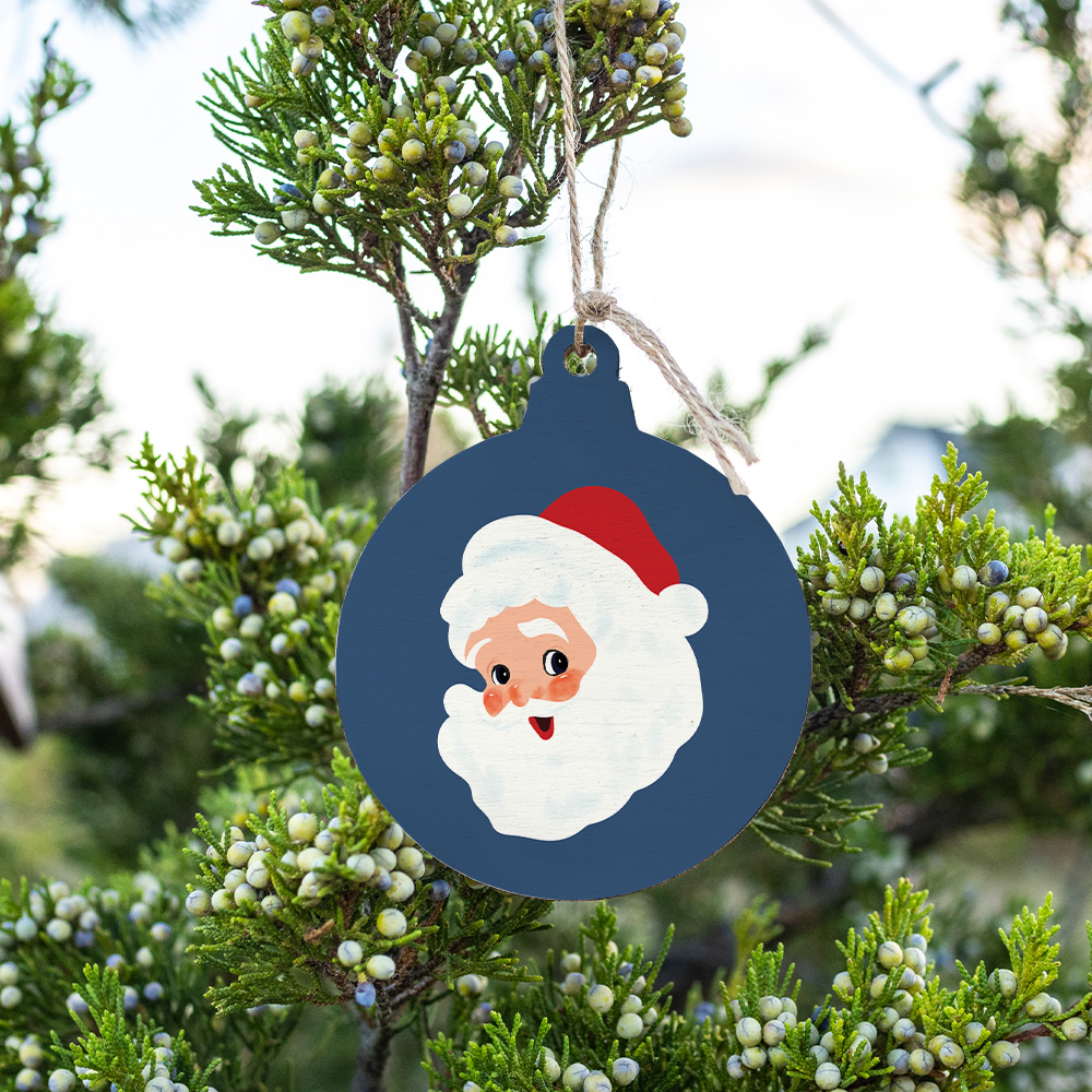 Rustic Marlin Ornament featuring Old Saint Nick. Perfect Christmas décor or holiday gift. Available at Be Charmed