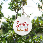 Rustic Marlin Santa Stop Here bulb Christmas ornament for festive holiday décor, Available at Be Charmed