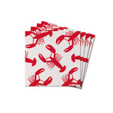 Rustic Marlin repeating lobster patterned coasters in red and white. Available at Be Charmed