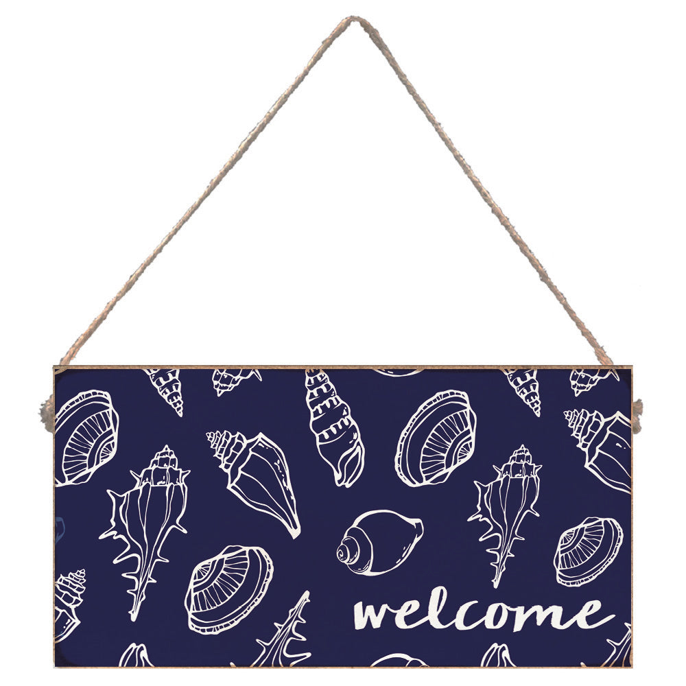 Rustic Marlin Seashell Welcome Twine Sign – Handcrafted coastal décor available at Be Charmed.