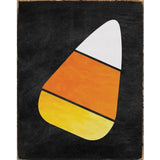 Rustic Marlin Wood Block with Candy Corn Black design. Perfect Halloween or fall décor or gift. Available at Be Charmed