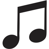 A black and white image of a rustic marlin wood block with a music note design. Available at Be Charmed