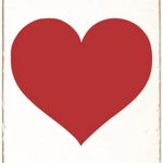 Rustic Marlin Wood Block - Red Heart wall decor, handcrafted wooden art piece. Available at Be Charmed.