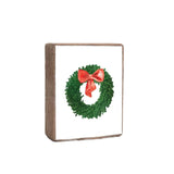 Rustic Marlin Wood Block with Watercolor Wreath design. Perfect seasonal or everyday décor. Available at Be Charmed