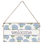 Rustic Marlin Twine Sign Welcome Hyrangea Stems