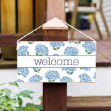 Rustic Marlin - Twine Sign - Welcome Hyrangea Stems