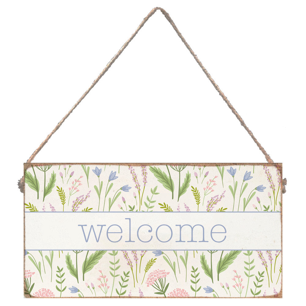Rustic Marlin Twine Sign Spring Florals Welcome