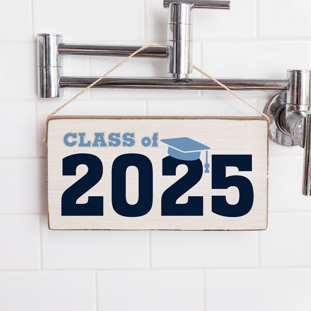 Rustic Marlin Blue Class of 2025 Twine Sign 