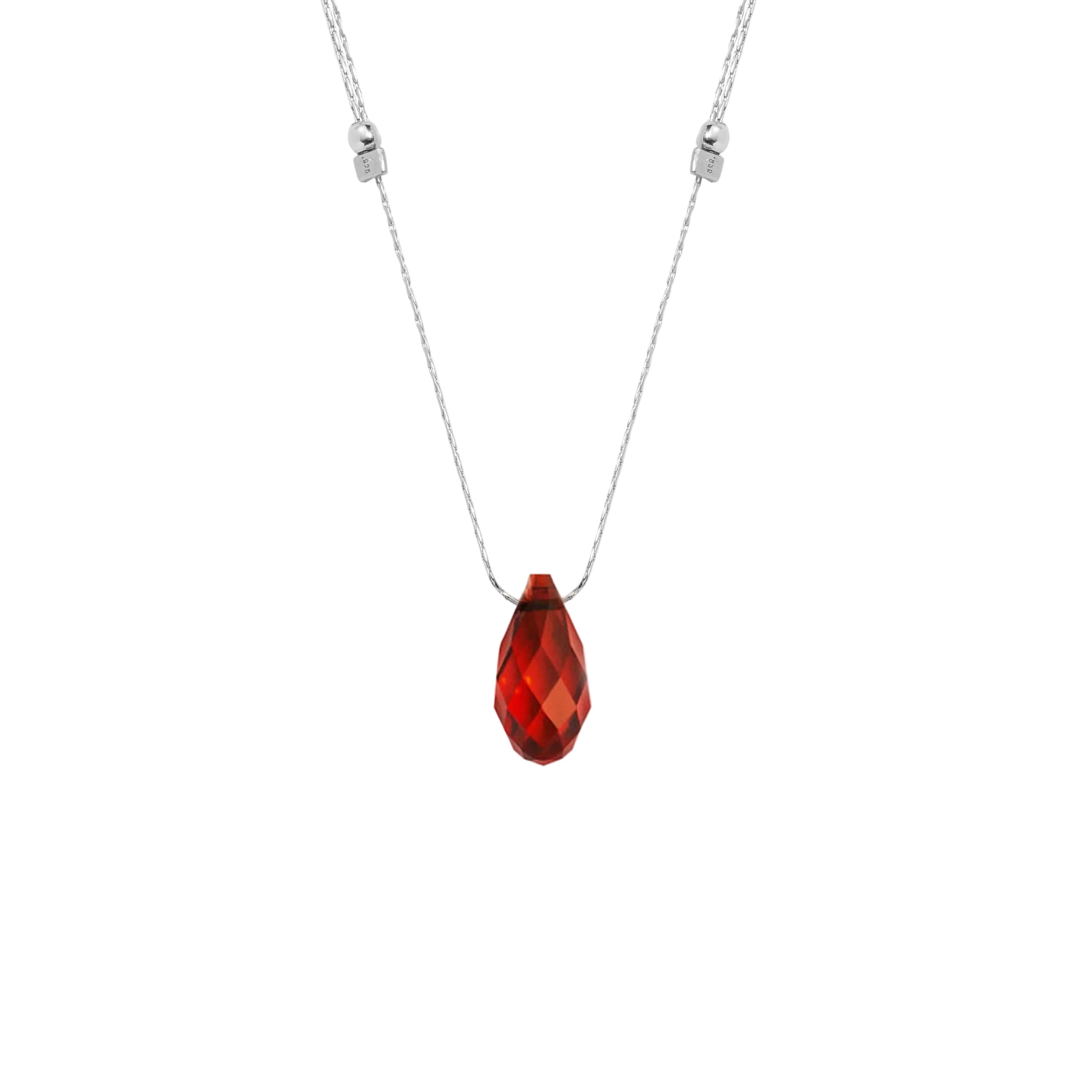 SIver &LIVY Siam Hyevibe Crystal Slider Necklace, available at Be Charmed