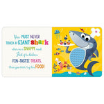 Sample Pages of Never Touch a Shark by Make Believe Ideas – interactive sensory book with touch-and-feel textures and ocean animals. Available at Be Charmed.