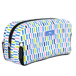 Chalk About It SCOUT 3‑Way Bag – 10.75″ W × 5.5″ H × 4″ D coated cotton travel organizer with three zip compartments, stands upright, water‑resistant, wipes clean. Available at Be Charmed