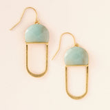Scout Curated Wears Amazonite/Gold Modern Stone Chandelier Earrings with natural stones and gold accents, available at Be Charmed.