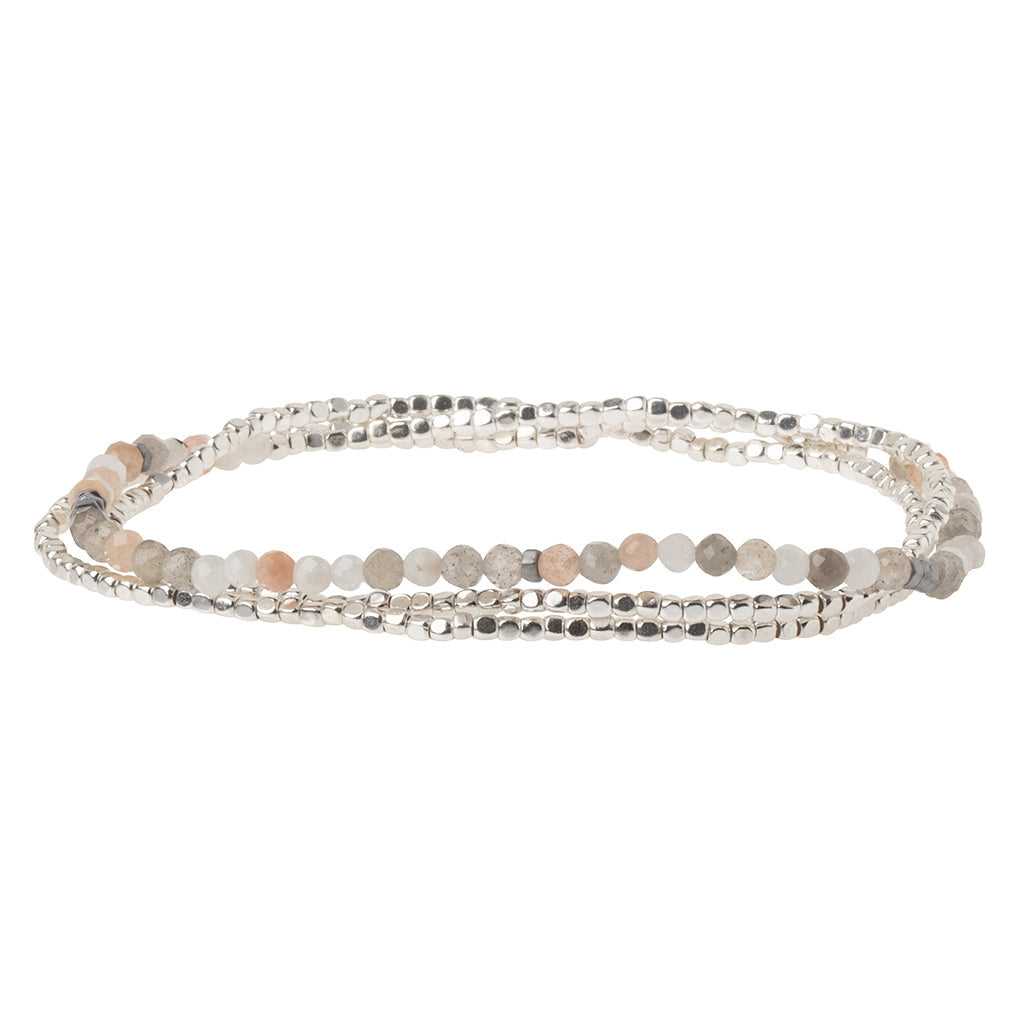 Delicate Moonstone Bracelet by Scout Curated Wears. Features dainty beads and the Stone of Balance for harmony and calm. Lightweight. Available at Be Charmed.