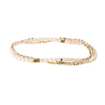 Delicate Stone Bracelet in White Fossil by Scout Curated Wears. Known as the Stone of Nurturing. Lightweight, calming, and stackable. Available at Be Charmed.