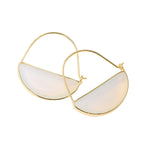 Opalite/Gold Scout Curated Wears Stone Prism Hoop Earrings featuring natural stone prism charms on lightweight hoops, available at Be Charmed.