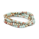 Agalmatolite/Silver/Gold Stone of Creativity
Scout Curated Wears Stone Wrap – versatile beaded strand worn as wrap bracelet or necklace with natural stones, available at Be Charmed.