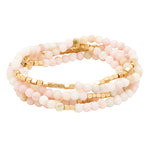 Stone Wrap Bracelet/Necklace in Pink Opal by Scout Curated Wears. Pink Opal promotes renewal and healing. Versatile and elegant. Available at Be Charmed.
