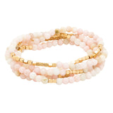 Stone Wrap Bracelet/Necklace in Pink Opal by Scout Curated Wears. Pink Opal promotes renewal and healing. Versatile and elegant. Available at Be Charmed.
