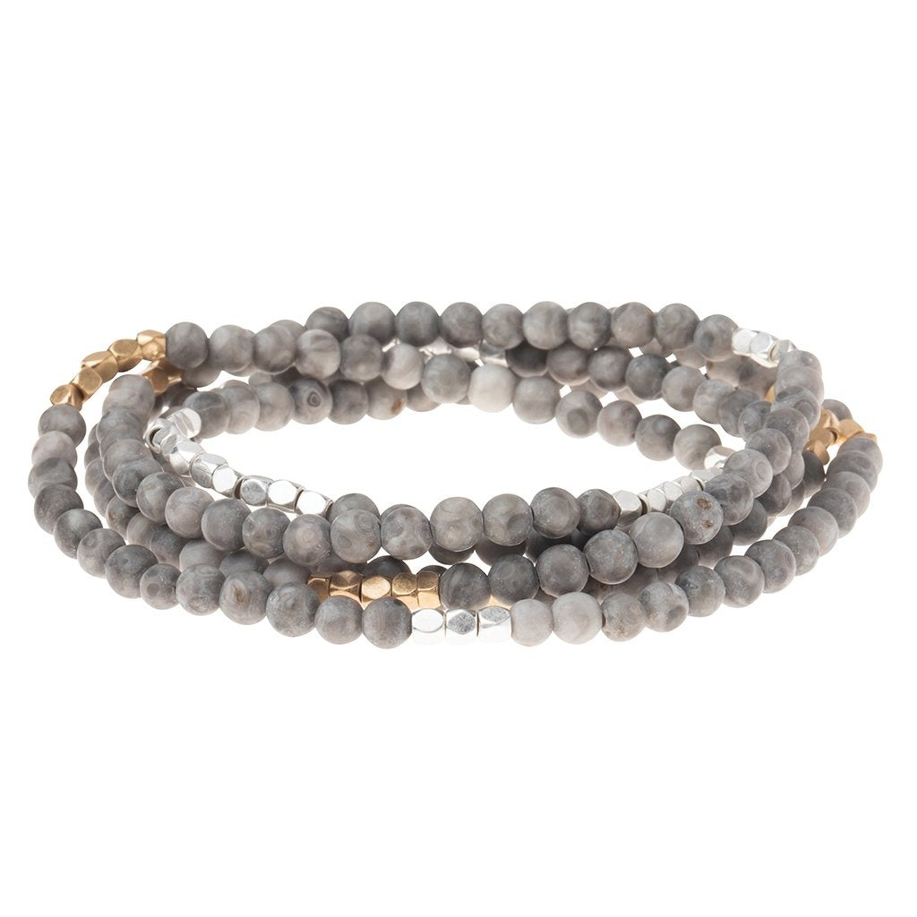 Stone Wrap Bracelet/Necklace in River Stone by Scout Curated Wears. Promotes grounding and balance. Versatile, lightweight design. Available at Be Charmed.