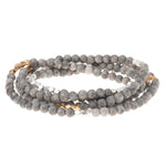 Stone Wrap Bracelet/Necklace in River Stone by Scout Curated Wears. Promotes grounding and balance. Versatile, lightweight design. Available at Be Charmed.