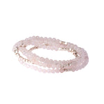 Rose Quartz Stone of the Heart Alt Text:
Scout Curated Wears Stone Wrap – versatile beaded strand worn as wrap bracelet or necklace with natural stones, available at Be Charmed.