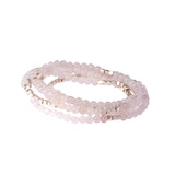 Rose Quartz Stone of the Heart Alt Text:
Scout Curated Wears Stone Wrap – versatile beaded strand worn as wrap bracelet or necklace with natural stones, available at Be Charmed.
