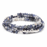 Sodalite/Silver Stone of Intuition Alt Text:
Scout Curated Wears Stone Wrap – versatile beaded strand worn as wrap bracelet or necklace with natural stones, available at Be Charmed.