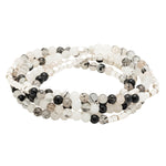 Stone Wrap Bracelet/Necklace in Tourmalinated Quartz by Scout Curated Wears. Protective gemstone jewelry, versatile design. Available at Be Charmed.