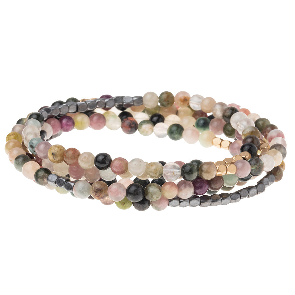 Tourmaline Stone of Healing Scout Curated Wears Stone Wrap – versatile beaded strand worn as wrap bracelet or necklace with natural stones, available at Be Charmed.