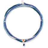 Cobalt/Silver Scout Curated Wears Tonal Chromacolor Miyuki Bracelet Trio – three colorful beaded bracelets handcrafted for stacking and layering, available at Be Charmed.