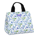Flora Faucet SCOUT Eloise Lunch Tote – quilted insulated lunch bag 10.25″W × 10″H × 7.25″D, holds up to 10 lb, foam‑lined interior, exterior Velcro pocket, wipes clean. Available at Be Charmed 