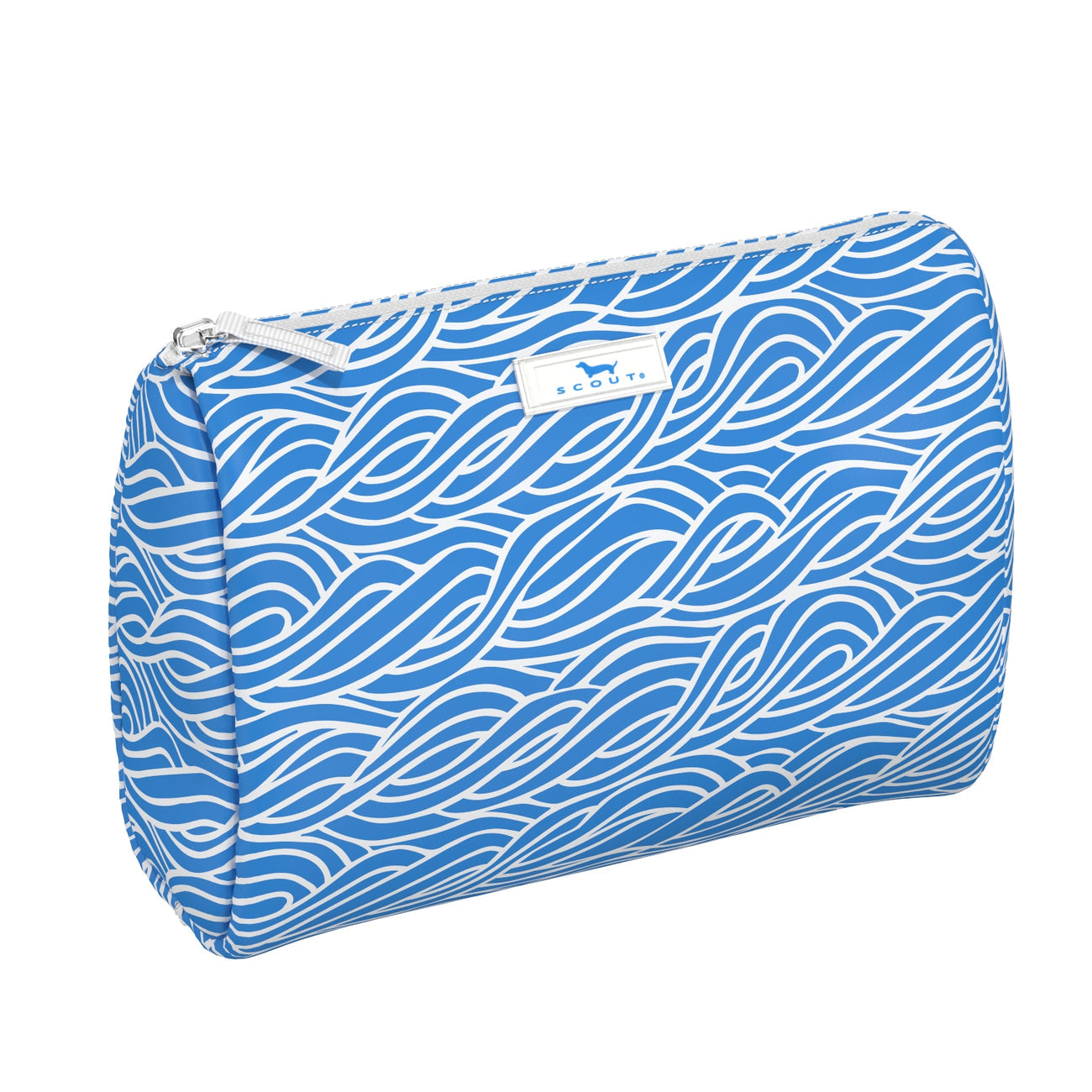 Flow Rida SCOUT Packin’ Heat Cosmetic Bag — 9.75″W × 7″H × 3.75″D coated cotton travel pouch with interior slip pocket, water‑resistant and slim profile. Available at Be Charmed