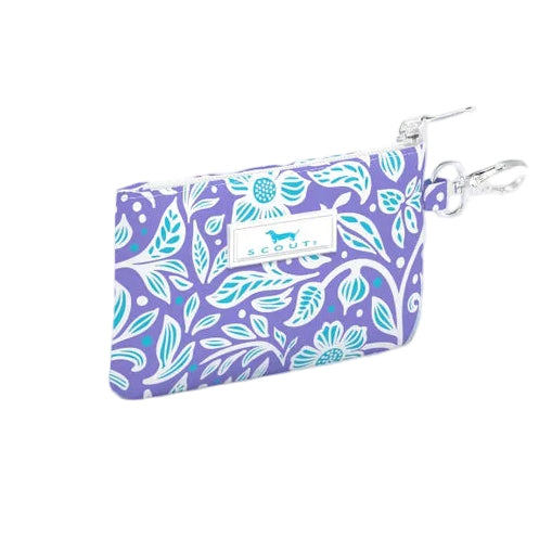 Small purple IDKase with floral pattern on a white background. Available at Be Charmed