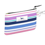 Striped IDKase with Scout logo on a white background. Available at Be Charmed