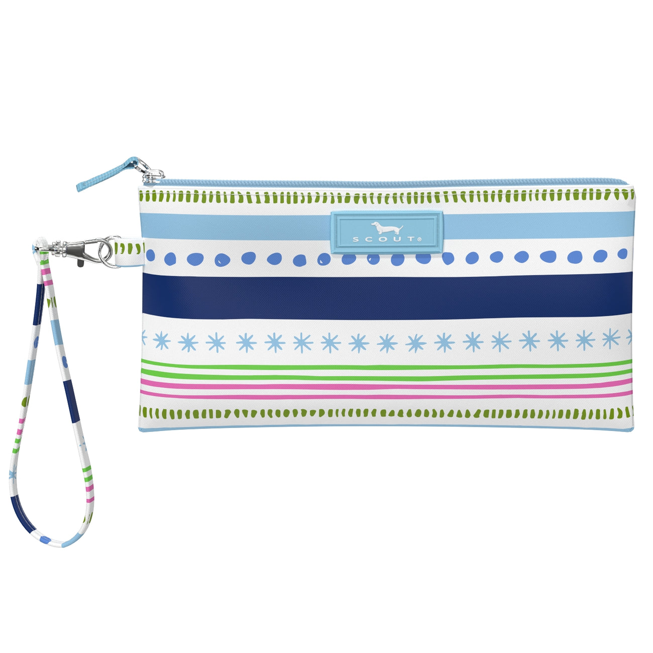 Scout All the Trimmings Kate wristlet wallet with detachable strap and zip closure – available at Be Charmed