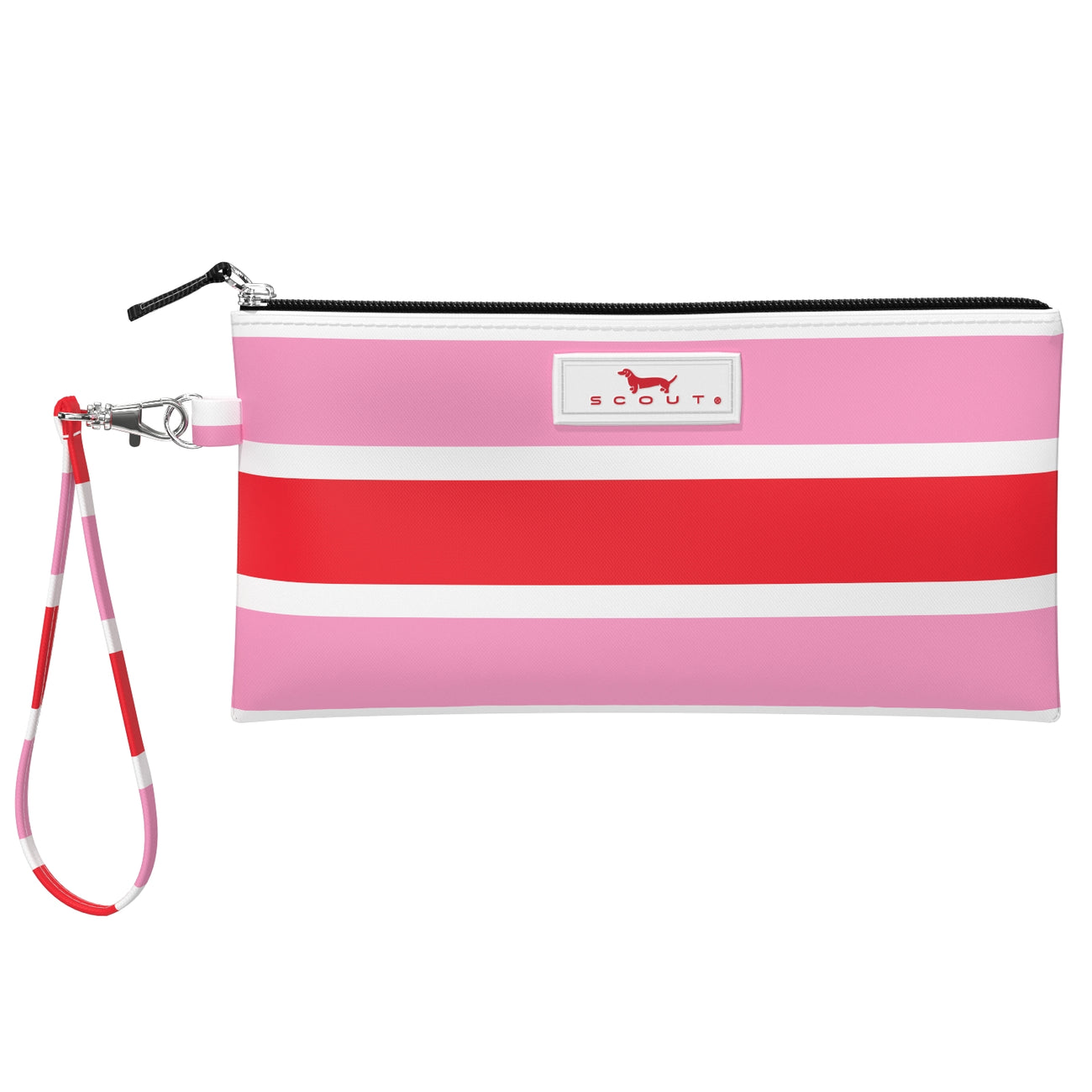 Scout Candy Striper Kate wristlet wallet with detachable strap and zip closure – available at Be Charmed