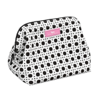 A Scout striped cosmetic bag with black and white colors, featuring a wire frame design. Available at Be Charmed