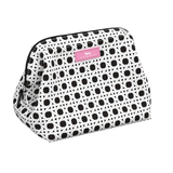 A Scout striped cosmetic bag with black and white colors, featuring a wire frame design. Available at Be Charmed